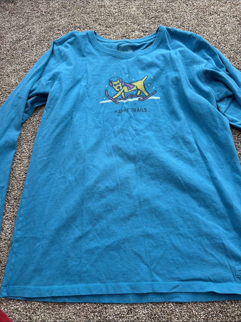 Life Is Good Tan/Burgundy/blue Graphic Long  Tee - Picture 10 of 15